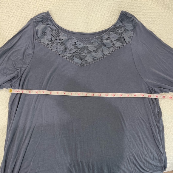 LANE BRYANT women’s Gray Floral Crochet collar Size 14/16 Casual Wear - Picture 5 of 8